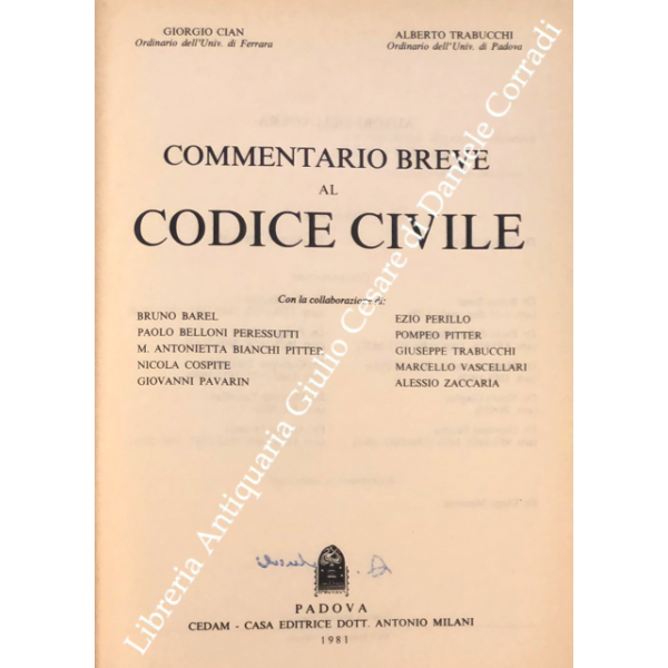 Commentario Breve Al Codice Civile