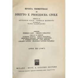 Rivista trimestrale di diritto e procedura civile