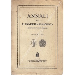 Annali della Facoltà di Giurisprudenza dell'Università di Macerata