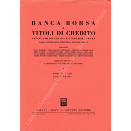 Banca borsa e titoli di credito. Rivista di Dottrina e Giurisprudenza