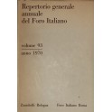 Repertorio Generale Annuale del Foro Italiano. Annata 1970