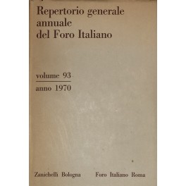 Repertorio Generale Annuale del Foro Italiano. Annata 1970