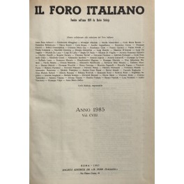 Il Foro Italiano. Annata 1985