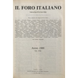 Il Foro Italiano. Annata 1989