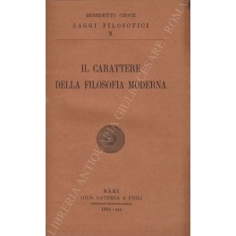 Il carattere della filosofia moderna