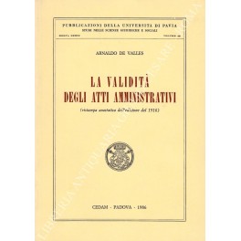 La validità degli atti amministrativi