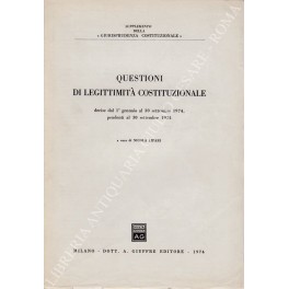 Questioni di legittimità costituzionale