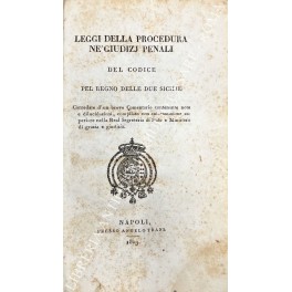 Leggi della Procedura ne' giudizi penali contenute