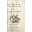 Della natura delle cose libri VI di T. Lucrezio Ca