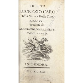 Della natura delle cose libri VI di Tito Lucrezio Caro