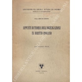 Appunti di teoria dell'obbligazioni in diritto romano