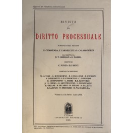 Rivista di Diritto Processuale. Annata 2005