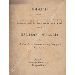 Sommario delle lezioni di diritto