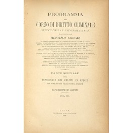 Programma del corso di diritto criminale