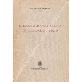 La legge 31 gennaio 1926, N.100, ed il Consiglio di Stato