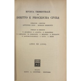 Rivista trimestrale di diritto e procedura civile