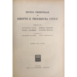 Rivista trimestrale di diritto e procedura civile