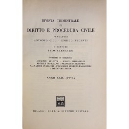 Rivista trimestrale di diritto e procedura civile