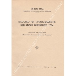 Discorso per l'inaugurazione dell'anno giudiziario 1954