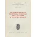 Giudizio sulle leggi ed efficacia temporale delle decisioni di incostituzionalità