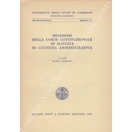 Decisioni della corte costituzionale in materia di giustizia amministrativa