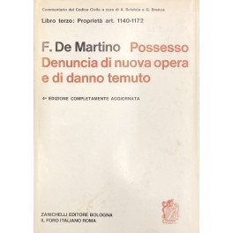 Del possesso della denunzia di nuova opera e di danno temuto. Art. 1140-1172