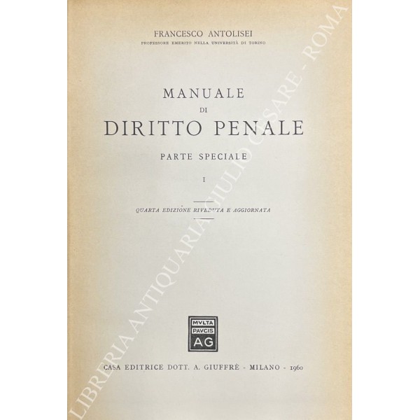 MR2/1 - Manuale ragionato di Diritto Penale – Parte speciale - II Edizione