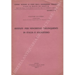 Istituti per minorenni delinquenti in Italia e all'estero