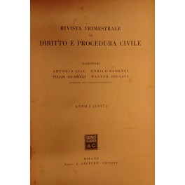 Rivista trimestrale di diritto e procedura civile