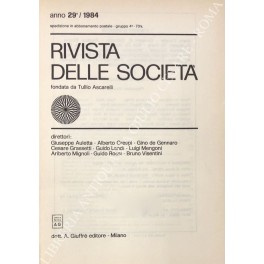 Rivista delle società. Fondata da Tullio Ascarelli. Anno 29° - 1984.