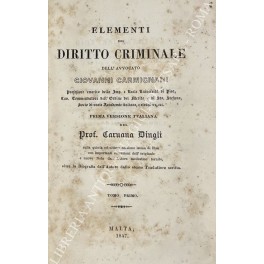 Elementi del diritto criminale. 