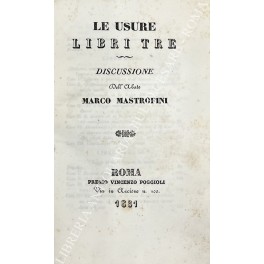 Le usure. Libri tre