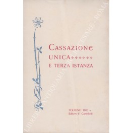 Cassazione unica e terza istanza