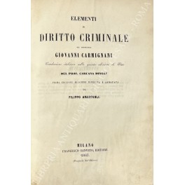 Elementi di diritto criminale. Prima versione ital