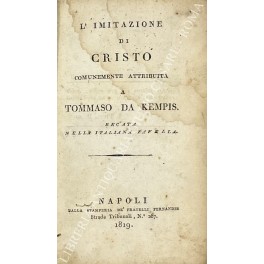 L'imitazione di Cristo comunemente attribuita a Tommaso Da Kempis