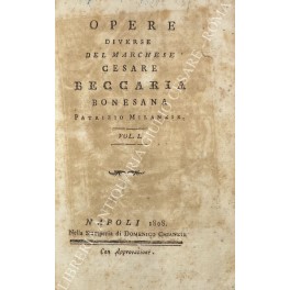 Opere diverse del marchese Cesare Beccaria Bonesana