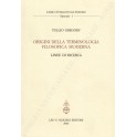 Origini della terminologia filosofica moderna. Linee di ricerca