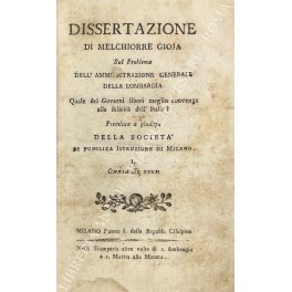 Dissertazione. Sul Problema dell'amministrazione generale della Lombardia