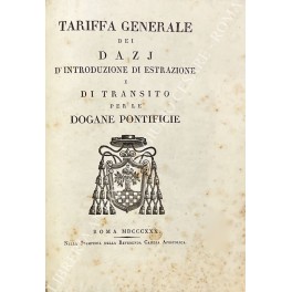 Tariffa generale dei dazj d'introduzione di estrazione