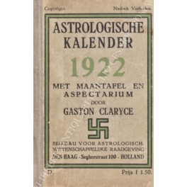 Astrologische kalender 1922 met maantafel en aspectarium