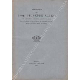 Discorso del Prof. Giuseppe Albini per l'apertura