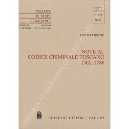 Note al codice criminale toscano del 1786