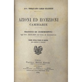 Azioni ed eccezioni cambiarie. Saggio di commento