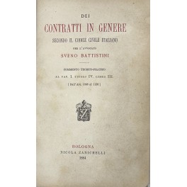 Dei contratti in genere secondo il codice civile italiano