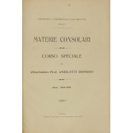 Materie consolari. Corso speciale.. Anno 1908-1909