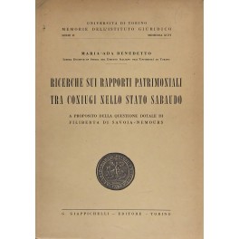 Ricerche sui rapporti patrimoniali tra coniugi nello Stato sabaudo