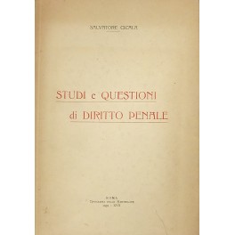 Studi e questioni di diritto penale