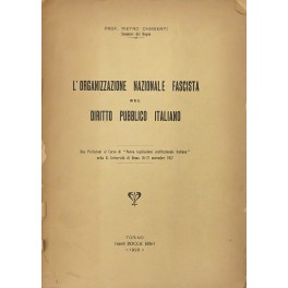 L'organizzazione nazionale fascista nel diritto pubblico italiano