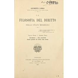 La filosofia del diritto nello Stato moderno.