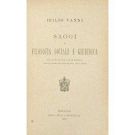 Saggi di filosofia sociale e giuridica. 